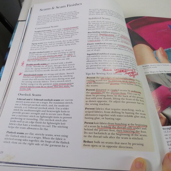 SINGER Sewing with Knits Hardback 11x8.5" (has handwritten notes) 125pgs - Picture 14 of 16